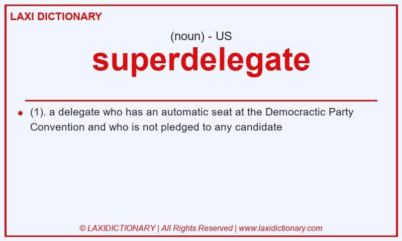 Definition superdelegate in American English