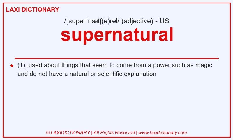 Definition supernatural in American English