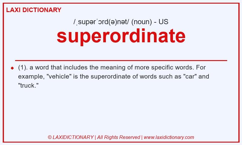 Definition superordinate in American English