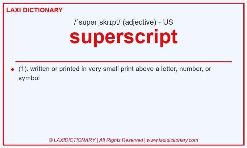Definition superscript in American English