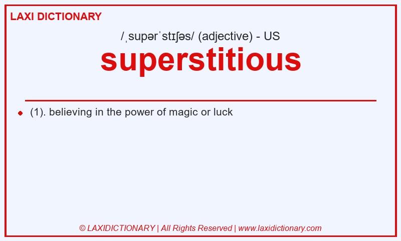 Definition superstitious in American English