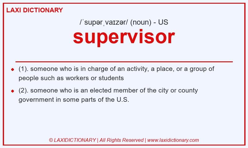 Definition supervisor in American English