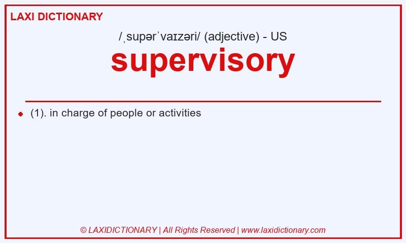 Definition supervisory in American English