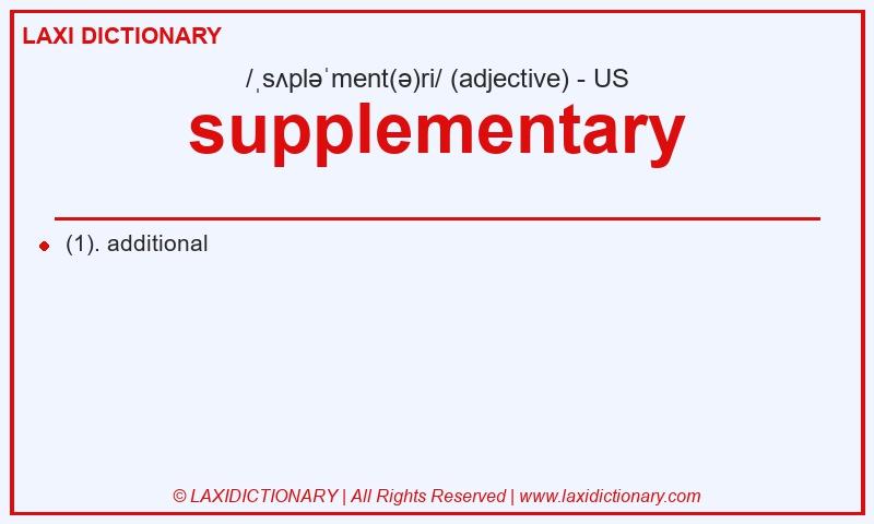 Definition supplementary in American English
