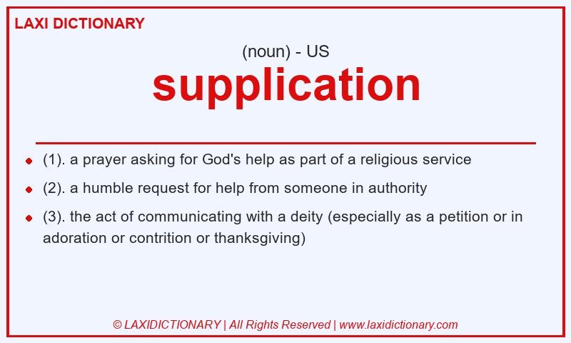 Definition supplication in American English