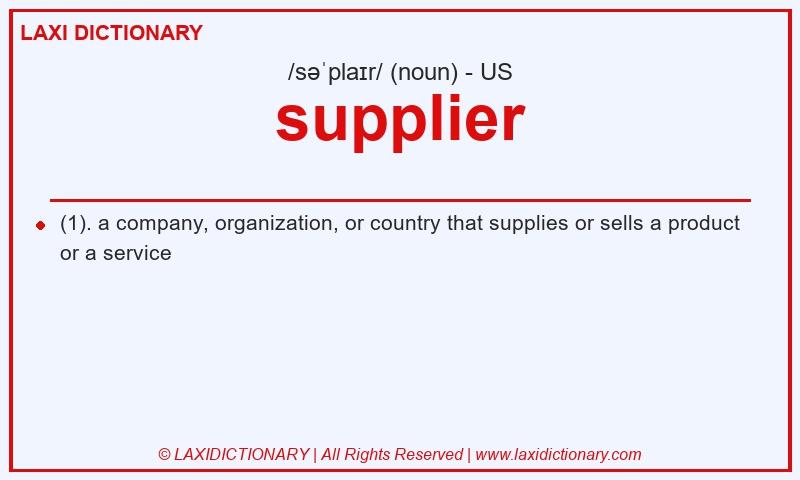 Definition supplier in American English