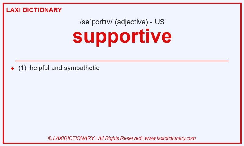 Definition supportive in American English