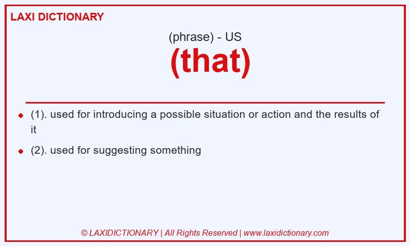 Definition (that) in American English