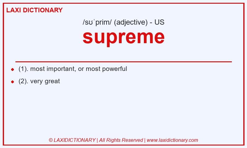 Definition supreme in American English