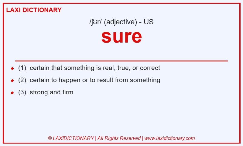 Definition sure in American English