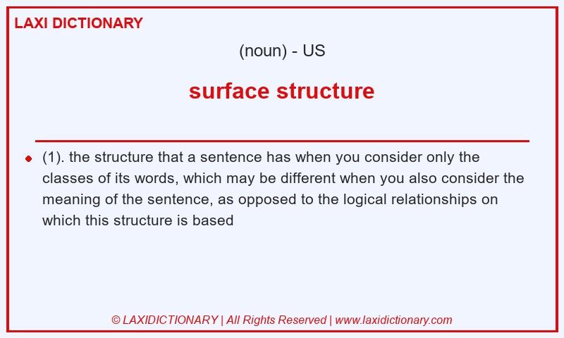 Definition surface structure in American English