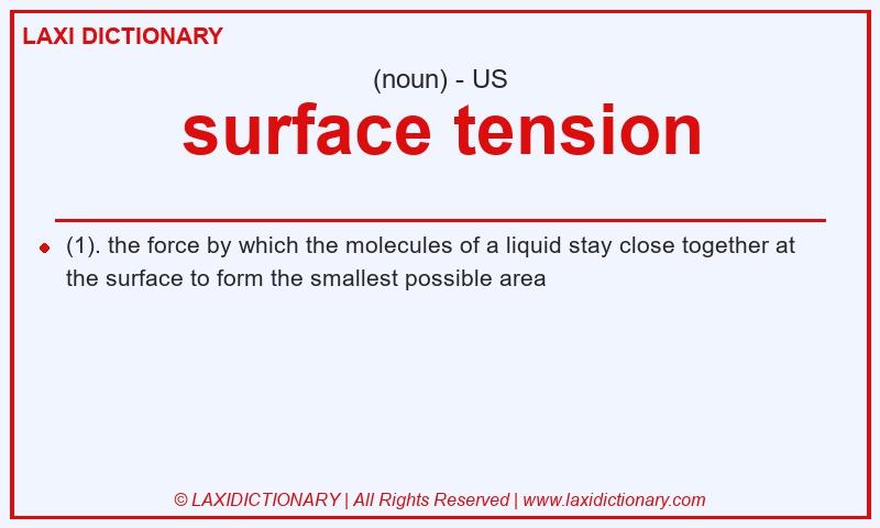 Definition surface tension in American English