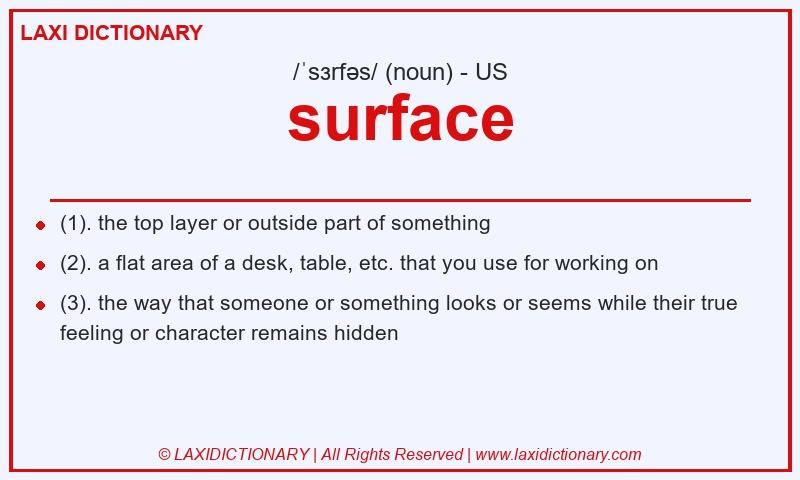 Definition surface in American English