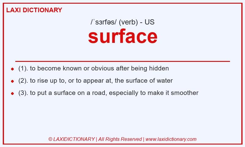 Definition surface in American English