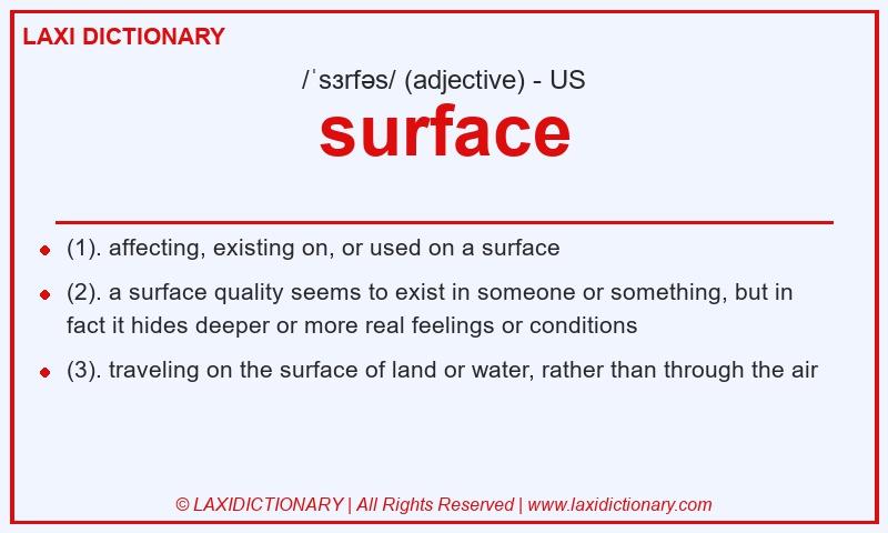 Definition surface in American English