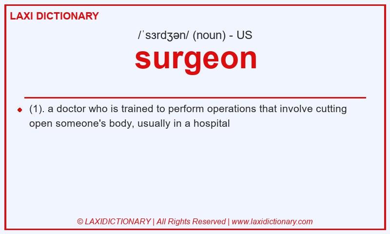 Definition surgeon in American English