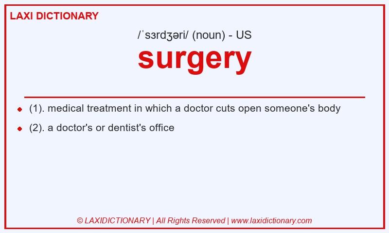 Definition surgery in American English
