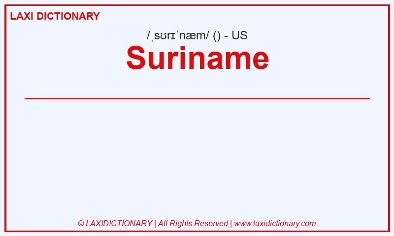Definition Suriname in American English