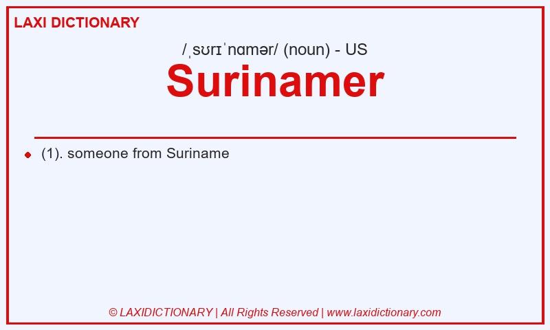 Definition Surinamer in American English