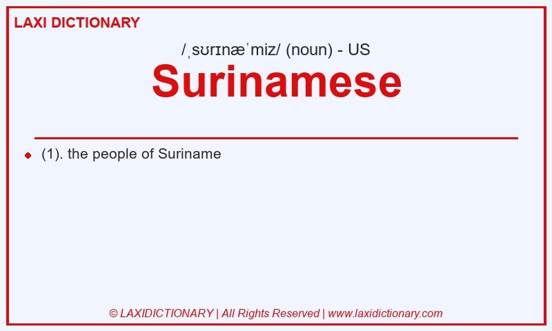 Definition Surinamese in American English