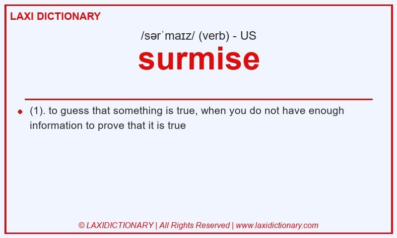Definition surmise in American English