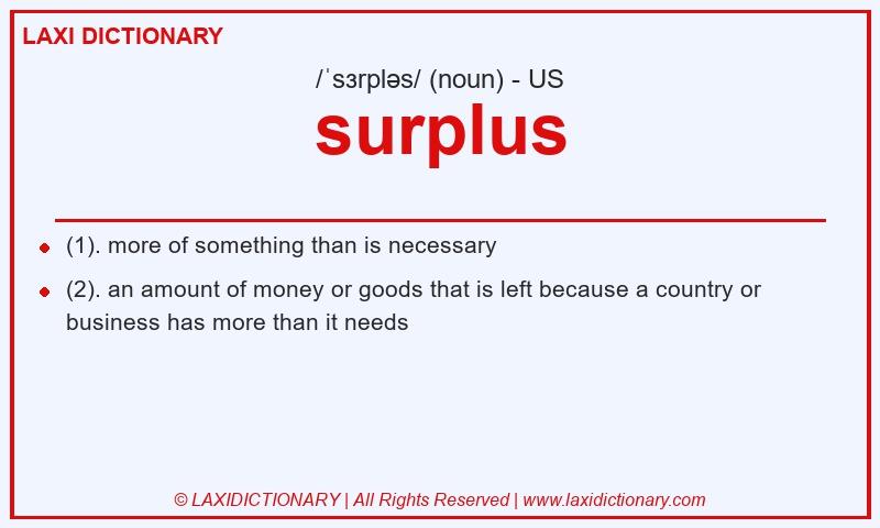 Definition surplus in American English