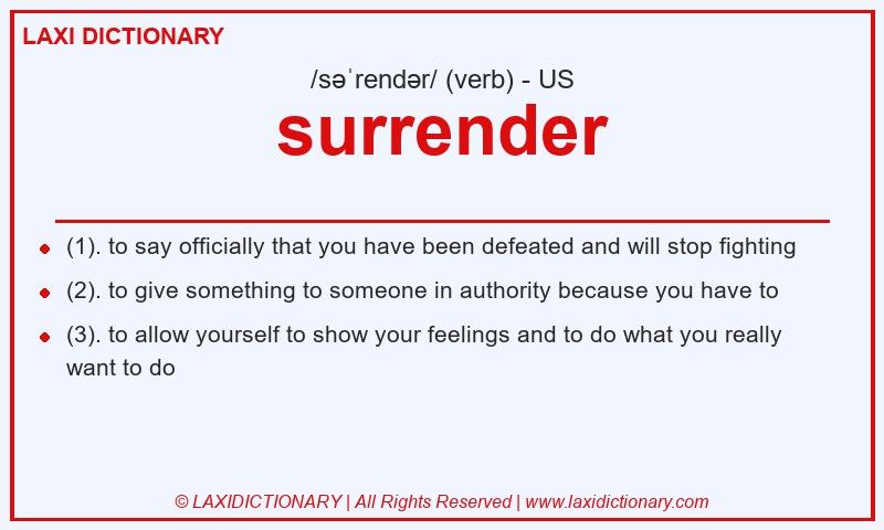 Definition surrender in American English
