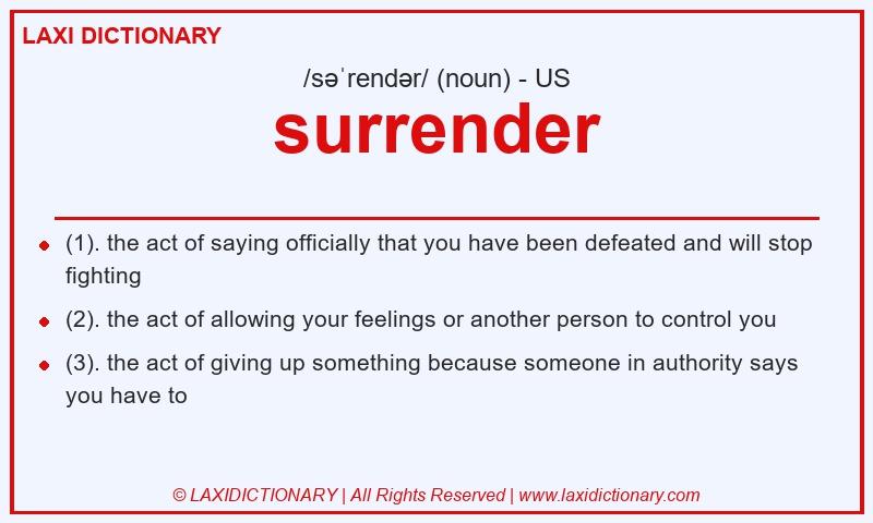 Definition surrender in American English