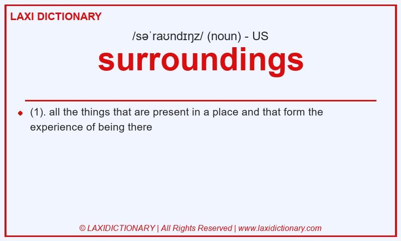 Definition surroundings in American English