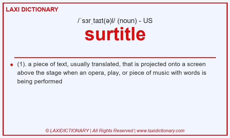 Definition surtitle in American English
