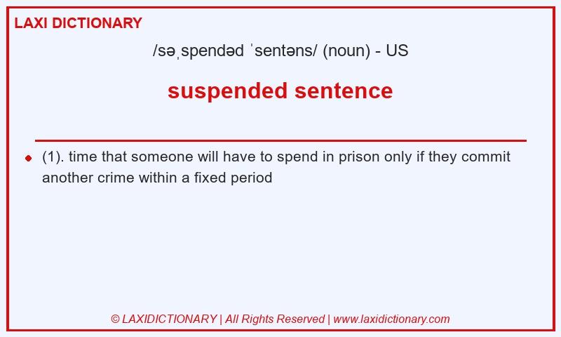 Definition suspended sentence in American English