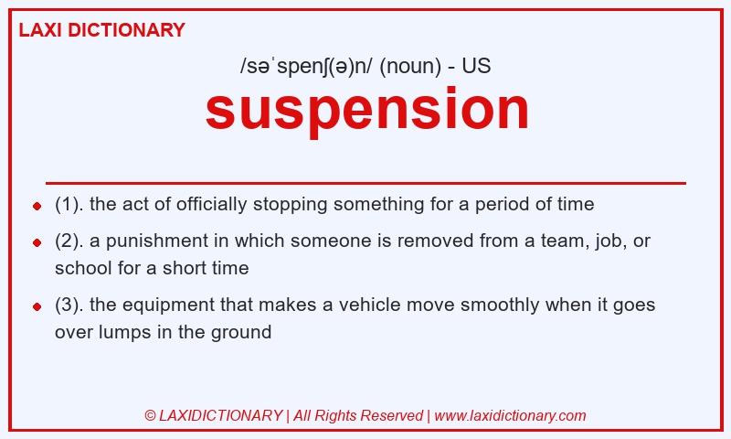 Definition suspension in American English