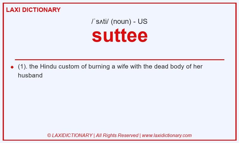 Definition suttee in American English