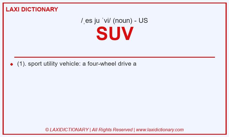 Definition SUV in American English