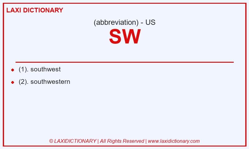 Definition SW in American English