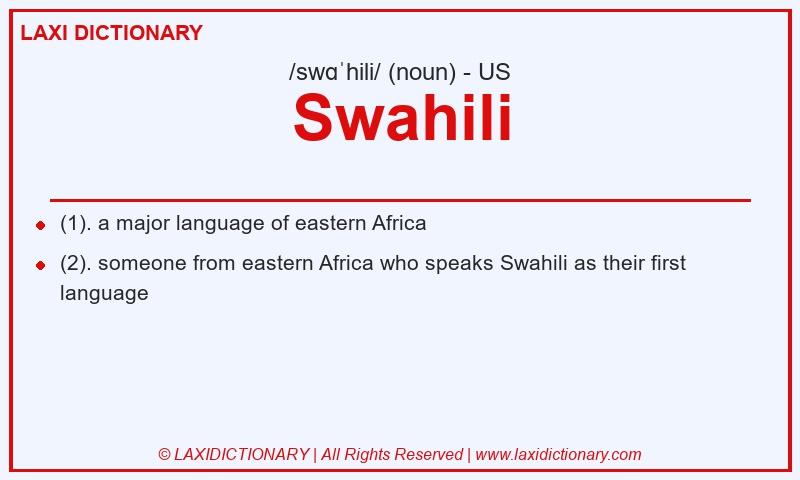 Definition Swahili in American English