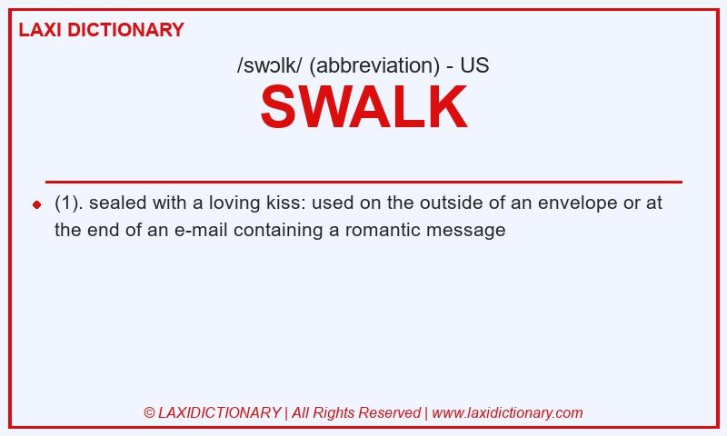 Definition SWALK in American English