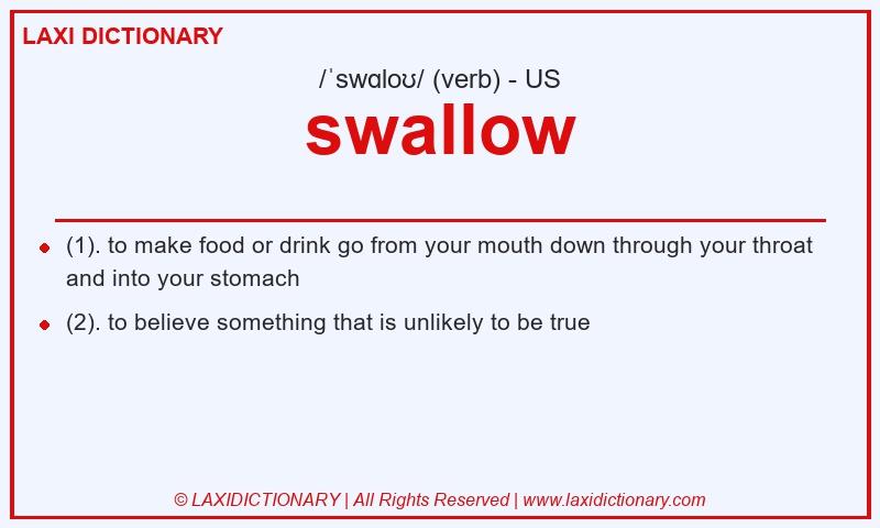 Definition swallow in American English