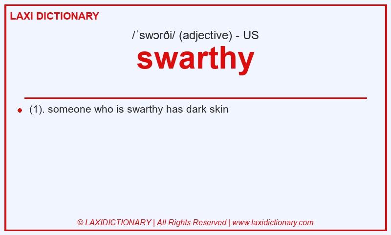 Definition swarthy in American English