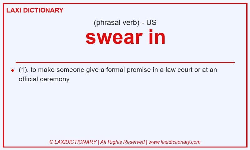 Definition swear in in American English