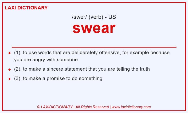 Definition swear in American English
