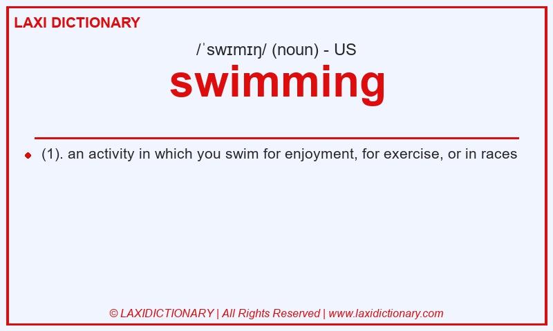 Definition swimming in American English