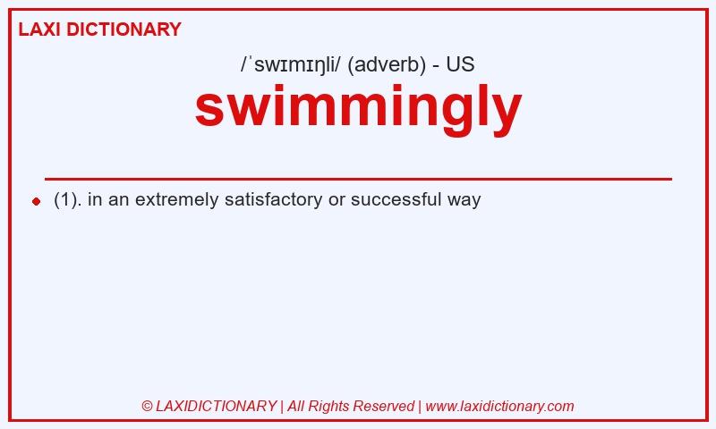 Definition swimmingly in American English