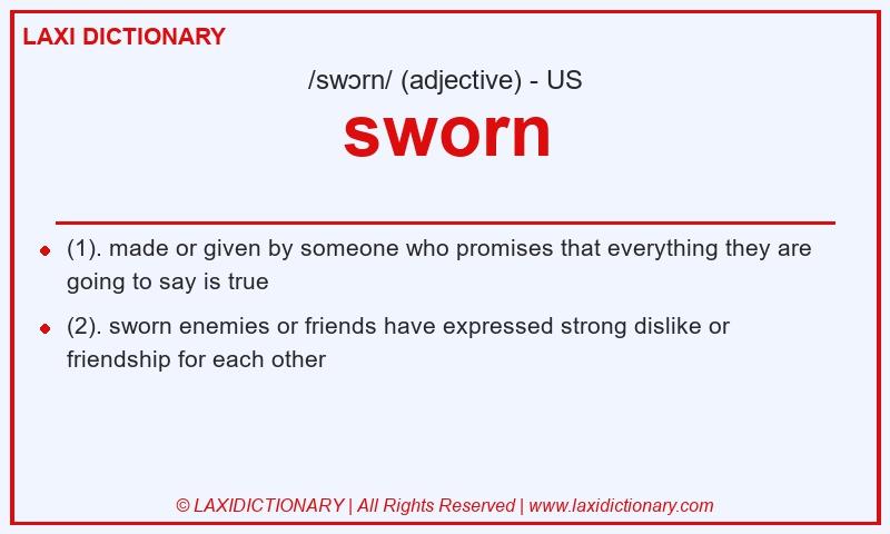 Definition sworn in American English
