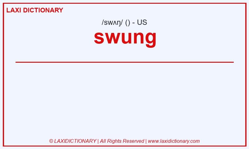 Definition swung in American English