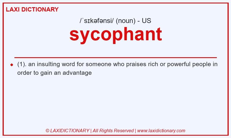 Definition sycophant in American English