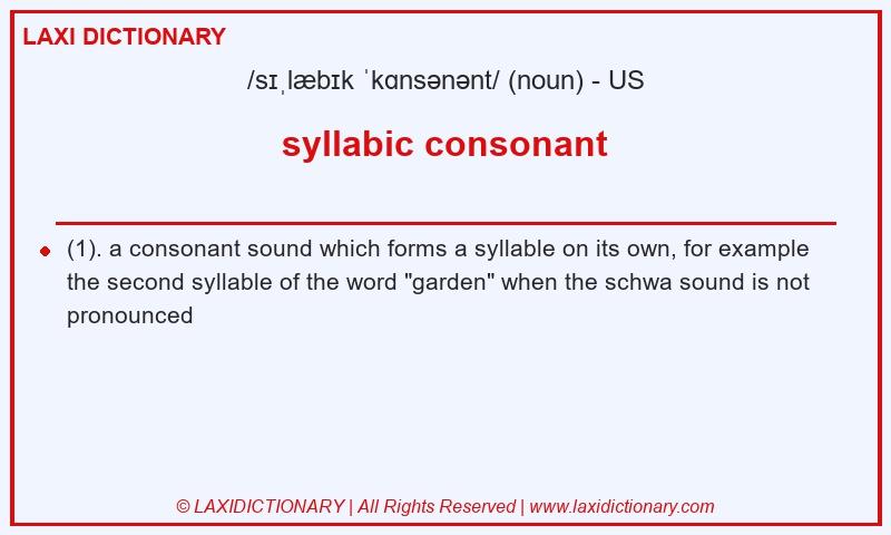 Definition syllabic consonant in American English