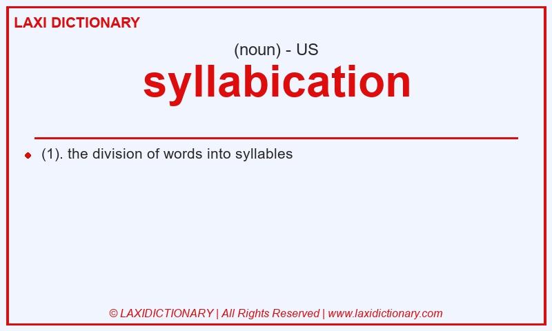 Definition syllabication in American English