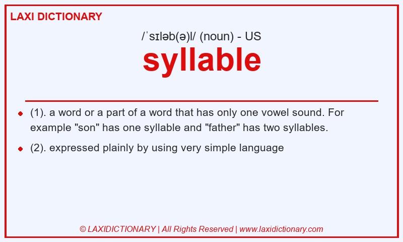 Definition syllable in American English