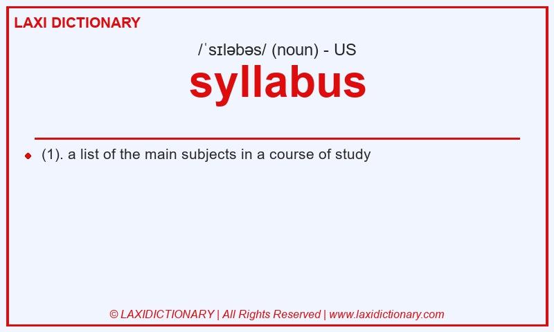 Definition syllabus in American English